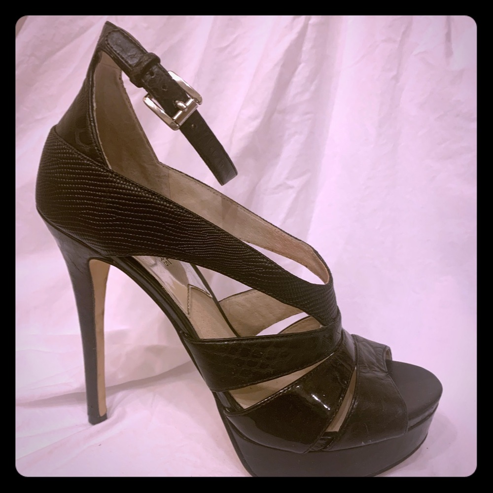 Michael Kors Strappy black platform heels 8.5